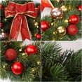 thumbnail image 4 of 15.7 Inch Christmas Wreath With Hook, Battery Operated Christmas Wreath Decorative Christmas Balls Hanging Ornament, Artificial Door Wreath Clear LED Lights, 4 of 6