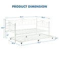 thumbnail image 2 of COZONY Twin Metal Daybed with Trundle, Sofa Bed Frame, Durable & Heavy Duty Metal Slats, Living Room, Bedroom, Space-Saving, Max Load 500lbs, White, 2 of 9