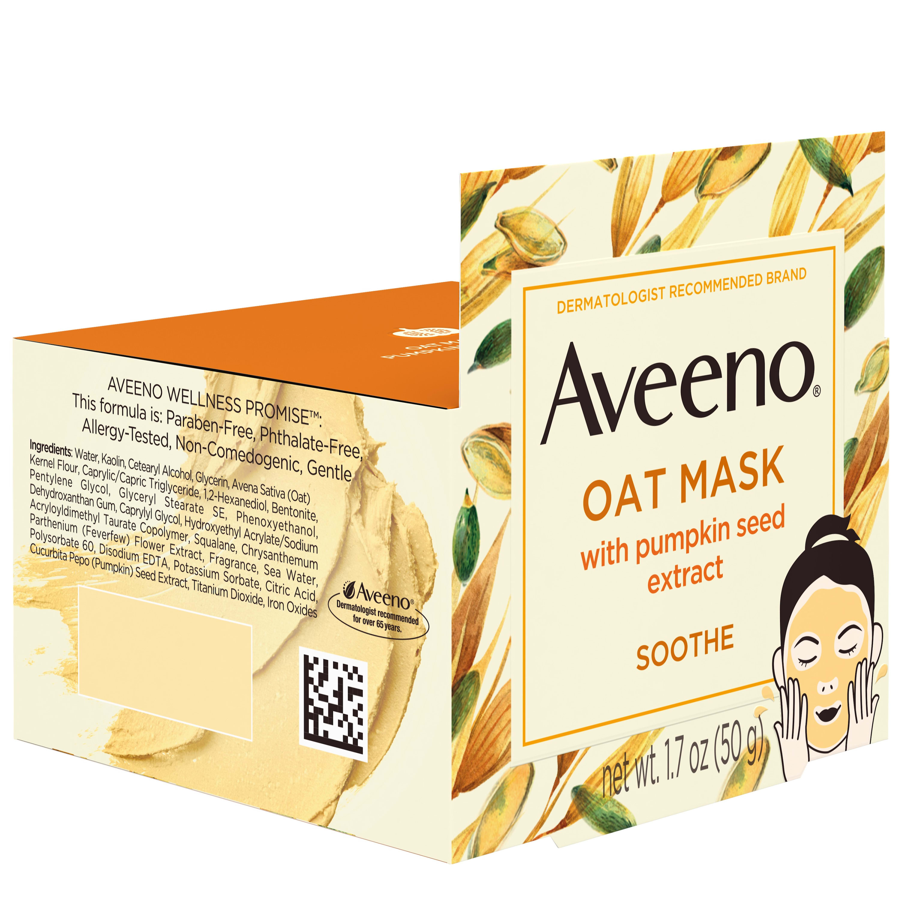 Aveeno Oat Soothing Face Mask, Pumpkin Seed and Feverfew, 1.7 oz - image 5 of 12