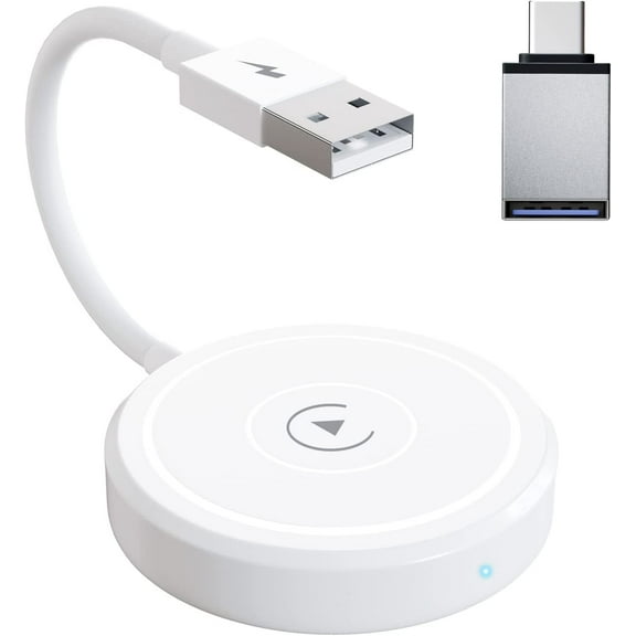 SOATUTO Wireless CarPlay Adapter for iPhone Dongle for Cars Convert Factory Wired CarPlay to Wireless CarPlay Online Update Plug&Play Auto-Connect Fit for Cars from 2015 iPhone iOS 13  (White-Round)