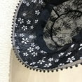 thumbnail image 4 of CoCopeaunts Black Bucket Hat for Women Soft Lace Flower Pearl Wide Brim Sun Hats Floppy Spring Summer Dress Ladies Basin Hat, 4 of 8