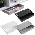 thumbnail image 4 of Under Desk Drawer Adhesive Storage Box, Hidden Plastic Slide Out Organizer for Office Desk, Small Drawer for Pens Jewelry Makeup Kitchen Supplies, 4 of 5