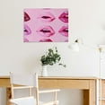thumbnail image 5 of FCXZI Pink Aesthetic Wall Canvas Art Coquettish Aesthetic Lipstick Poster Art Pop Pink Girly Art Retro Aesthetic Art Art Print Pink Wall Decor Canvas painting 16x12in, 5 of 6