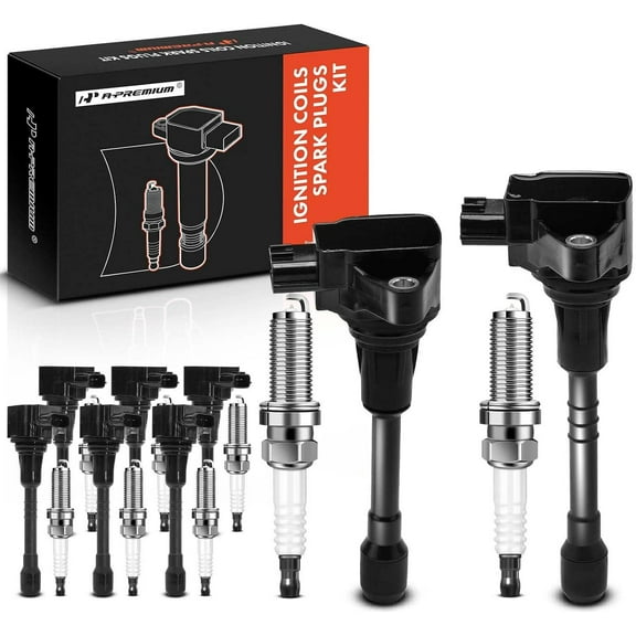 A-Premium Set of 8 Ignition Coil Pack and Iridium Spark Plugs Compatible with Nissan Armada 2017-2020 & Infiniti QX56 2011-2013, QX80 2014-2020, 5.6L, Replace# 224481LA0A, NGK93501