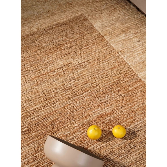 Rugsotic Carpets Hand Knotted Sumak Jute Eco-Friendly 3'x5' Area Rugs Rectangle Light Brown White Contemporary High Pile Natural Fiber Outdoor Indoor Handmade Rug for Living Room, Bedroom J00009