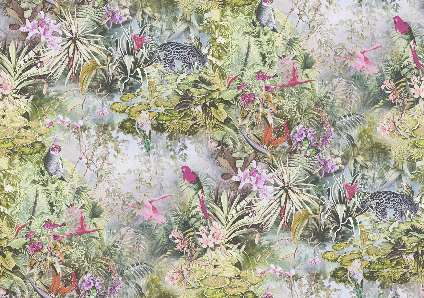 AS Creation Cordian Light Yellow Rainforest Landscape Wallpaper