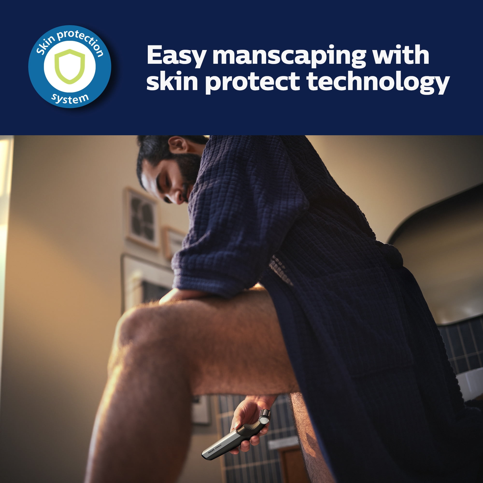 Philips Norelco Bodygroom Series 5000 Showerproof Body & Manscaping Trimmer For Men with Back Attachment, BG5025/40