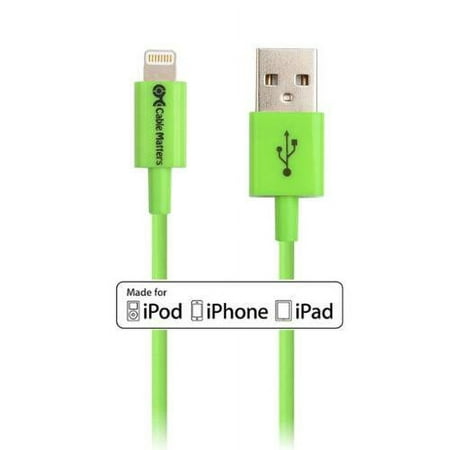 [MFi Certified] Cable Matters 2-Pack Lightning Cable in Green 6.6 Feet/2 Meters