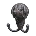 thumbnail image 4 of Perchero de pared de hierro fundido con forma de cabeza de animal, con dos ganchos y tornillos para baño, accesorios de cocina, toallero, colgador de Perro, 4 of 8