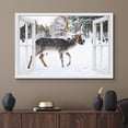 thumbnail image 2 of wall26 Canvas Print Wall Art Window View Rustic Snowy Winter Moose Deer Forest Wilderness Nature Photography Realism Scenic Landscape Colorful Multicolor for Living Room, Bedroom, Office - 32"x4, 2 of 5