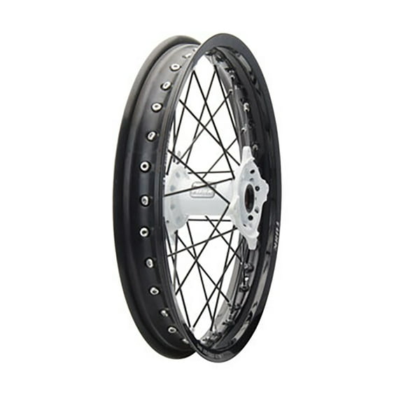 Impact Complete Wheel - Rear 18 x 2.15 Black Rim/Black Spoke/White Hub Compatible With KTM 350 XCF-W 2020-2021
