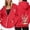 Red, variant on Tanghaowl Sweatshirts for Women Loose Fit Ladies Christmas Printed Zipper Long Sleeved Pocket Drawstring Casual Hooded Sweatshirt with Cozy Fit Khaki M