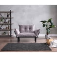 thumbnail image 2 of Lightweight and Stylish - Gray Metal Futon Love Seat Ideal for Apartment Living, 2 of 4