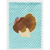 Caroline's Treasures BB8164GF French Turkey Dindon Blue Check Flag Garden Size , Small, multicolor