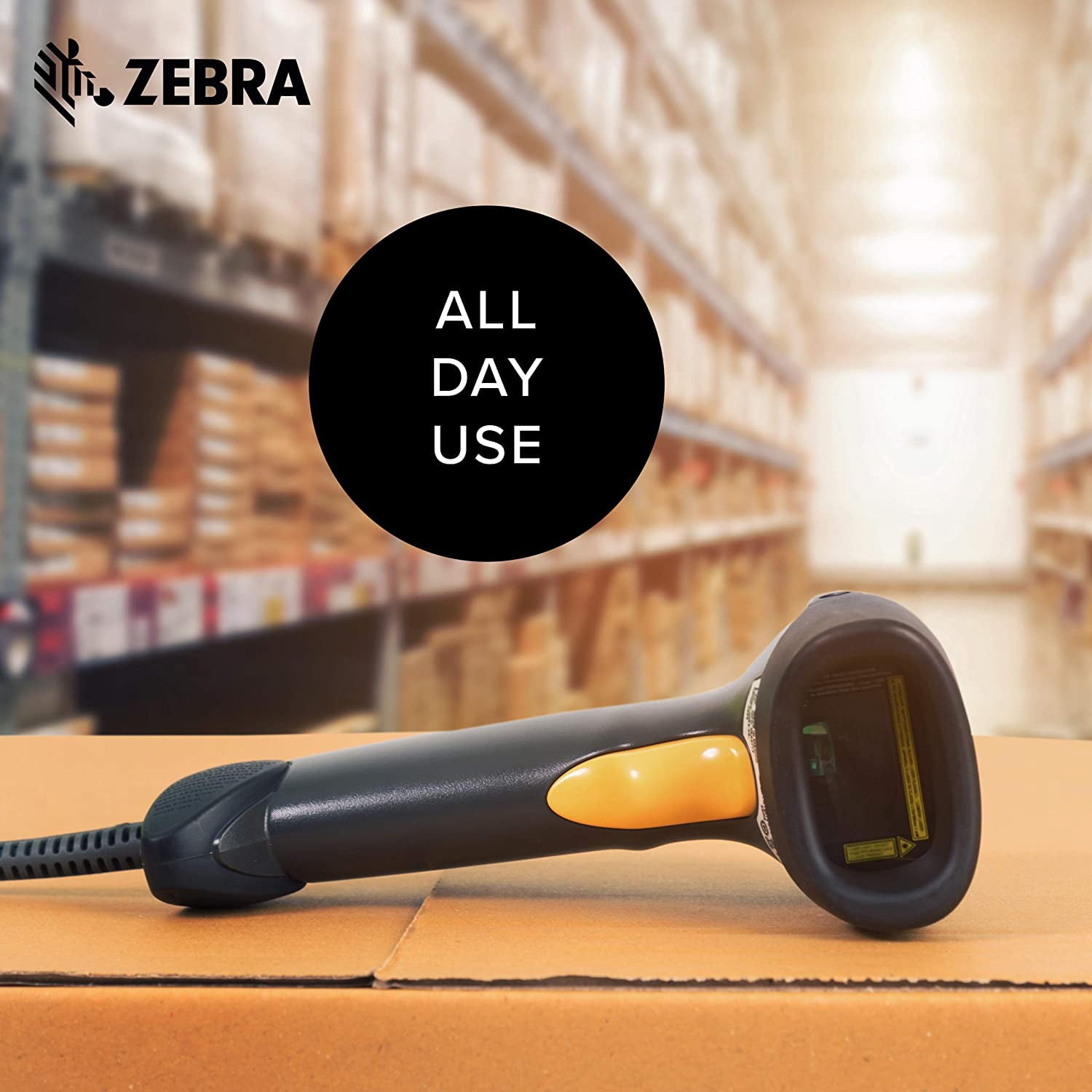 Zebra LS2208 Series Corded Handheld Standard Range Laser Scanner Kit with Gooseneck Stand and Cable Twilight Black LS2208-SR20007R-NA