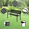 thumbnail image 7 of GoDecor 47 in Metal Bench for Garden Park Patio Porch, Balcony, Black Iron Bench w/ Armrest for Garden, Outdoor, 7 of 7