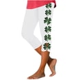 thumbnail image 2 of LEKWK Workout Pants Women High Waisted St Patricks Day Capris Pants Lace Shamrock Print Athletic Pants Breathable Soft Festive Holiday Gym Outfits, 2 of 5