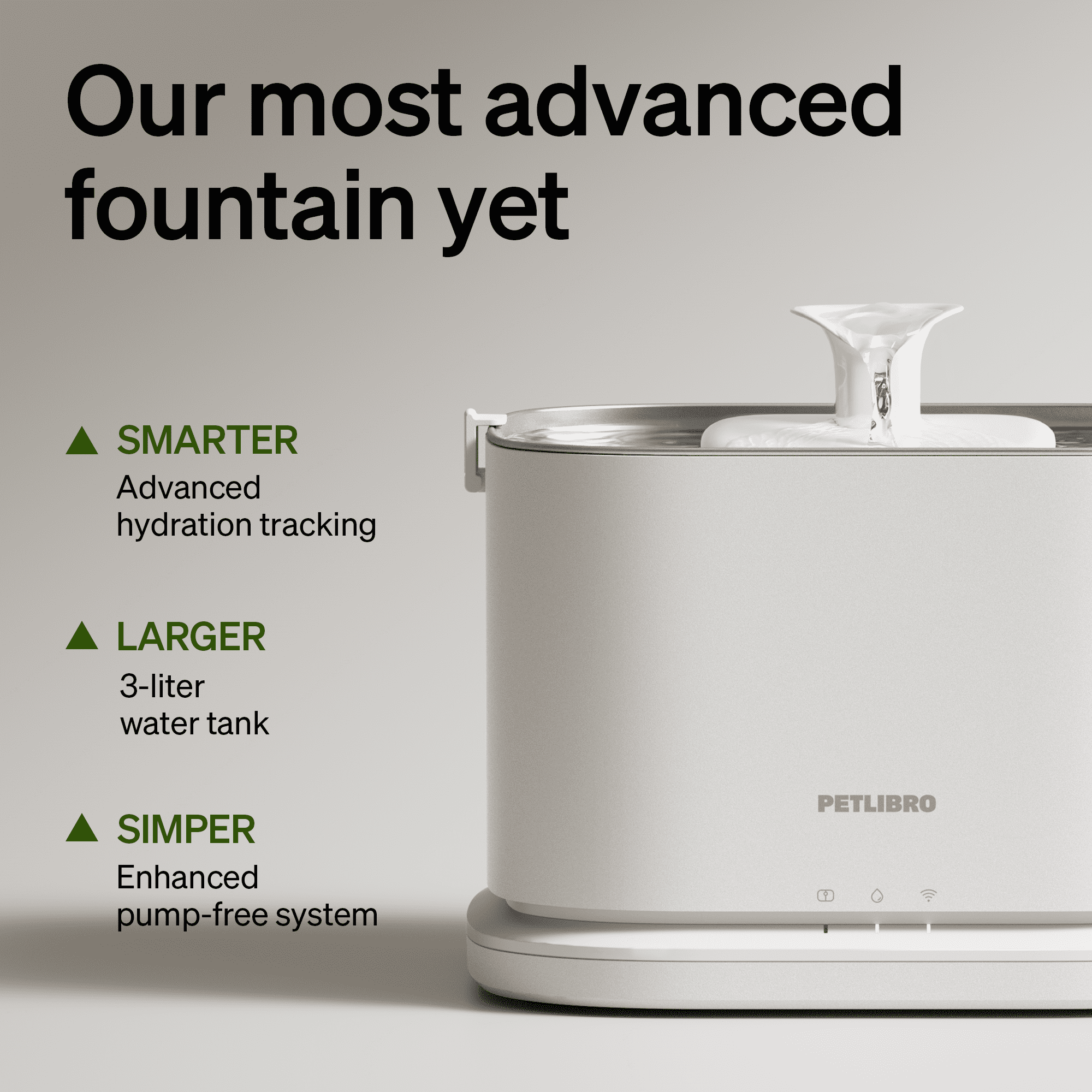 PETLIBRO Upgrade Cat Water Fountain Stainless Steel Tray, Dockstream 2 Cat Fountain Indoor, 3L/101oz Auto Cat Fountains for Drinking, App Monitoring Pet Water Fountain Dog, 5G WiFi