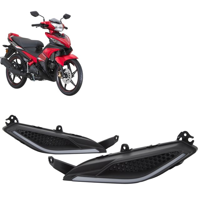 Luz LED Delantera para Motocicleta 2 uds Luz de Conducción Diurna para Motocicleta Carcasa Negra Luz Indicadora de Alto Brillo Apta para LC135 V2 a V6 ANGGREK Otros