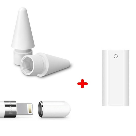 LNKOO 3 Pack iPencil Accessories, Stylus Pencil Tip/Replacement Cap/Charger Adapter Compatible for iPad Pro Apple Pencil