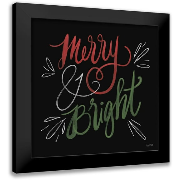 House Fenway 12x12 Black Modern Framed Museum Art Print Titled - Merry And Bright
