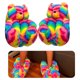 thumbnail image 2 of Zapatilla de osito de peluche para mujer, zapatos cálidos de felpa con dibujos animados (nuevo cromático) Likrtyny juguetes de los niños, 2 of 9