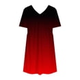 thumbnail image 4 of Busydd Womens Summer Dresses Stylish Colorful Gradient Print Midi Dress Casual Flowy Loose Mini Dress Short Sleeve Deep V Neck Sundress Fashion Beack T-Shirt Dress, 4 of 4