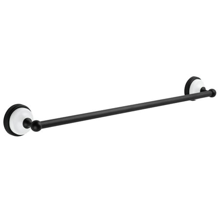 Design House Savannah 24" Bathroom Towel Bar, Matte Black/White