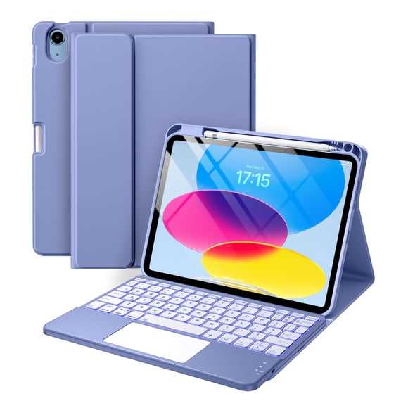 Funda de teclado compatible con Harvopu para iPad de 11.ª y 10.ª generación, color azul