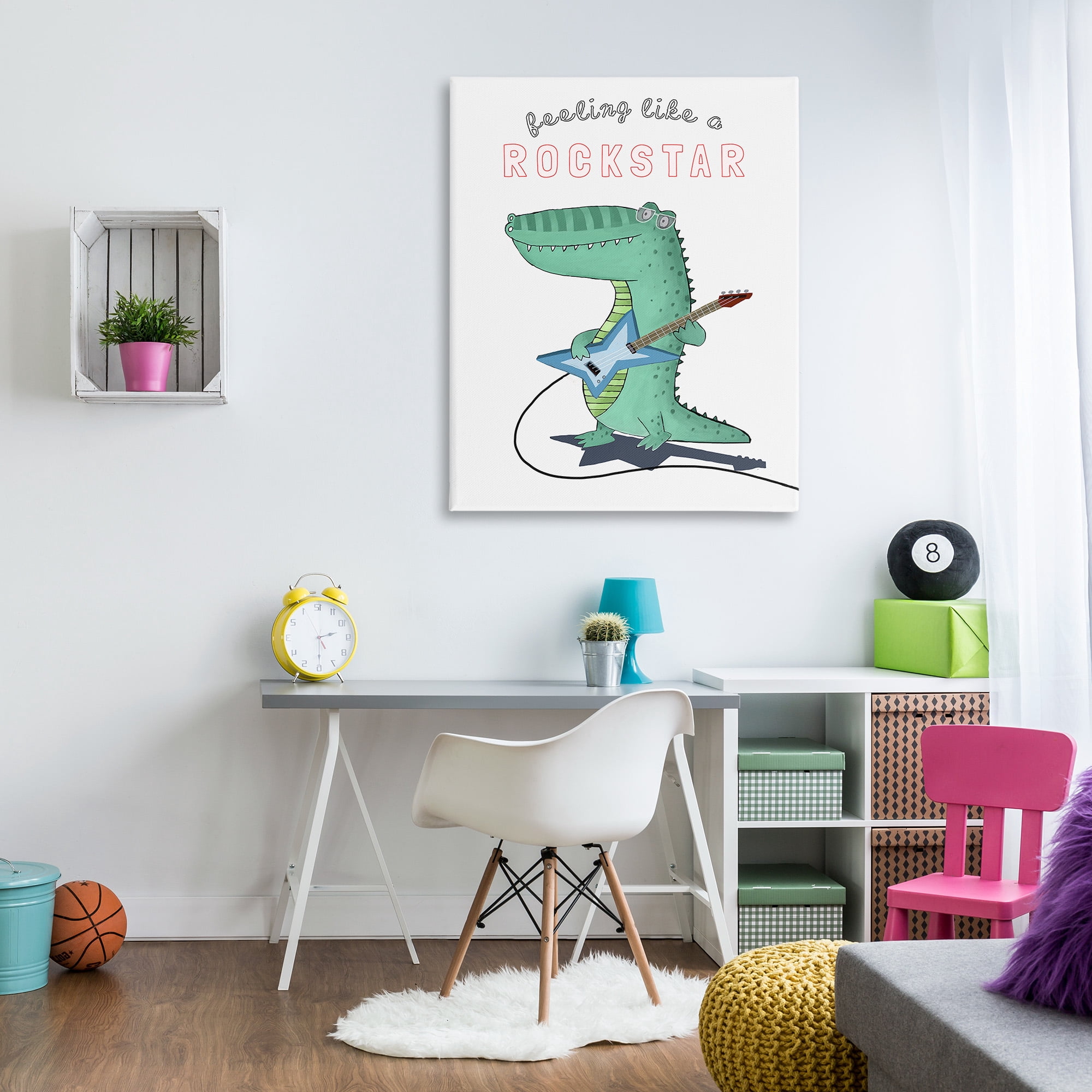 Stupell Industries Like a Rockstar Alligator Animals & Insects Painting Gallery Wrapped Canvas Art Print Wall Art, 36 x 48