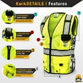 thumbnail image 5 of KwikSafety (Charlotte, NC) RoadBOSS Premium Safety Vest (LIMITED EDITION Truck Tread Design) 11 Pockets Class 2 High Visibility ANSI OSHA Construction HiViz Mesh Zipper Men Work | Yellow 2XL, 5 of 6