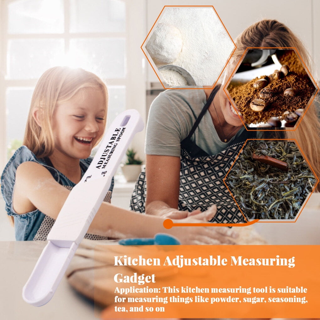 ADJUSTABLE MEASURING SPOON - Adjustable Plastic Gauge with Measurement for  Kitchen Baking Tool