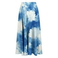 thumbnail image 5 of Njagoc3 Womens Blue Tie-Dye Print Lightweight Flowy Maxi Skirt for Casual Summer Trendy Streetwear, 5 of 6