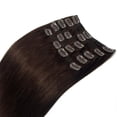 thumbnail image 5 of SAYFUT Thick 130g 16" Double Weft Grade 7A 100% Remy Human Clip in Hair Extensions Full Head 8 Piece 20 Clips (Medium Brown), 5 of 6