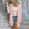 thumbnail image 4 of Hessimy Cardigan For Women Button-Up Shirt Womens Open Front Lightweight Long Cardigan Button Down Loose Solid Outerwear With Pockets Outenwear Coats(Pink,XL), 4 of 6