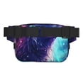 thumbnail image 3 of Picia Starry Multicolored Wolf Print Square Double-Layer Waist Bag Mini Adjustable Waist Belt Bag Exercise Running Travel Hiking, 3 of 9