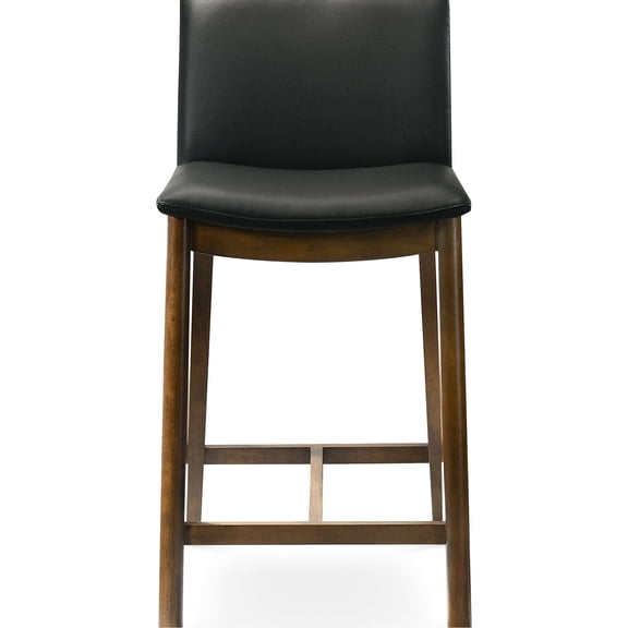 Solid Black PU Leather Mid-Century / Relaxing Single Seating Bar Stool
