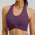thumbnail image 2 of Women's Cropped Yoga Shirts Halter Neck Sleeveless Crop Top Built in Padded Bra Backless Pullover Tank Tops for Workout Running Purples, 2 of 8