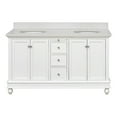 thumbnail image 4 of KBC Bella 60" Solid Wood Double Bathroom Vanity w/ Quartz Stone in White, 4 of 8