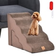 thumbnail image 2 of Spaco 22 Inches and 11 Inches Foam Pet Stairs Set with 5-Tier and 3-Tier Dog Ramps-Brown, Dog Stairs for Small Dogs, Dog Stairs for Couch Bed Sofa, Dog Steps Ramp Indoor, 2 of 8