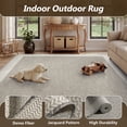 thumbnail image 3 of SIXHOME Outdoor Rugs 5'x7' Patio Rug Geometric Bordered Indoor Outdoor Rugs Polypropylene Washable Non Shedding, Easy Clean, Waterproof, Durable Outdoor Carpet for Porch Balcony Deck Neutral Gray, 3 of 8