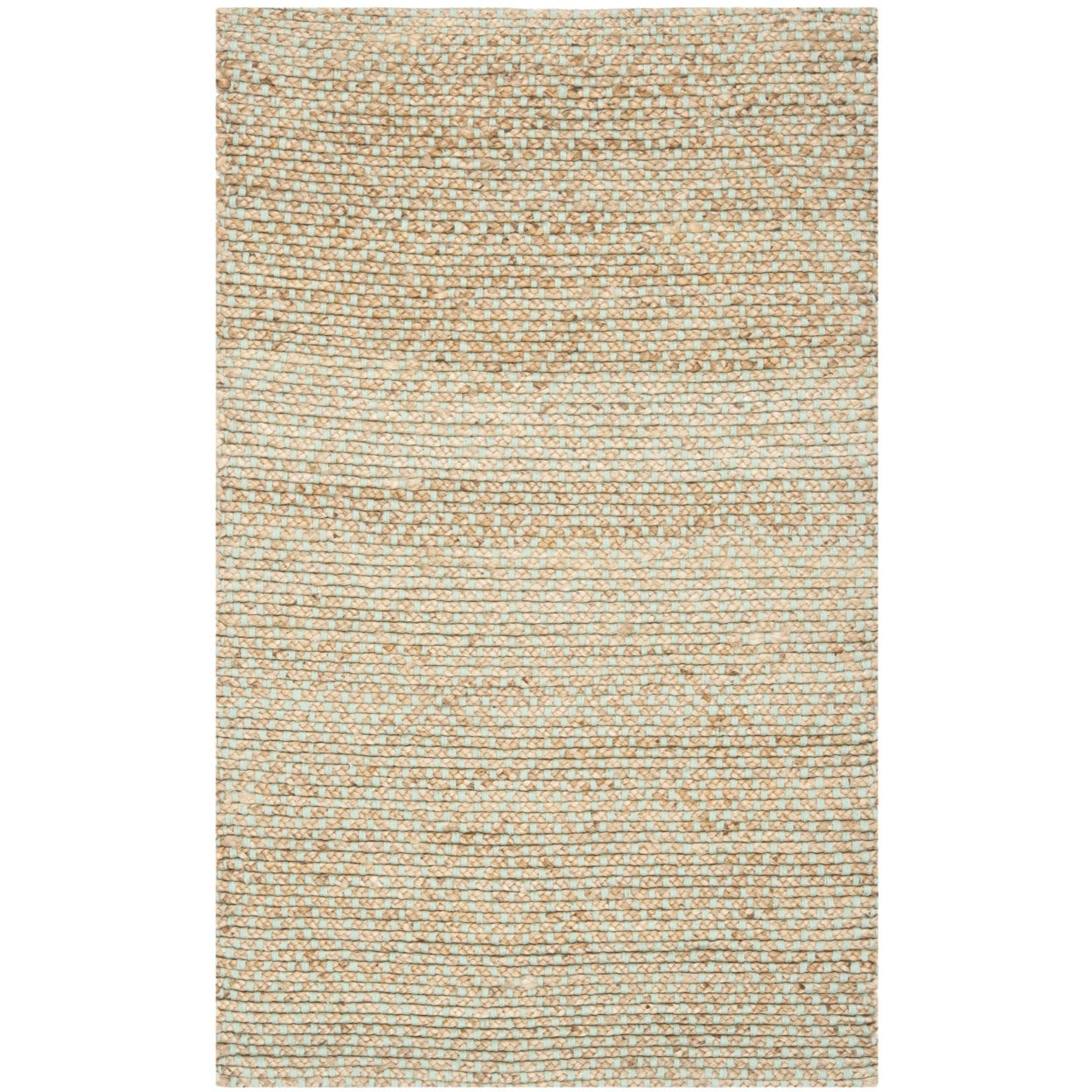 SAFAVIEH Natural Fiber Braxton Braided Jute Area Rug, Natural/Green, 3' x 5'
