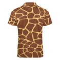 thumbnail image 5 of Brown Yellow Giraffe Print Pattern Men Zipper T-shirt Summer Casual Short Sleeve T-shirt Top, 5 of 7