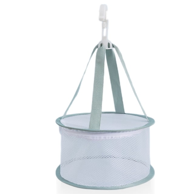 Bewildely Cestas de lavandería colgantes reutilizables Soporte para orificios Licuadora de cosméticos de secado de gran capacidad Bolsa de red Estante Almacenamiento y organización del hogar Verde Bewildely HA063603-03B