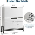 thumbnail image 2 of Shoe Storage Cabinet with 2 Flip Drawers, Freestanding Narrow Shoe Organizer with Adjustable Shelf & Metal Legs for Entryway, Hallway, Living Room, White, 2 of 9