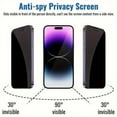thumbnail image 4 of 3-pack full coverage privacy protection tempered glass film for iPhone 15 Pro Max Plus/iPhone 14 Pro Max/iPhone 13 Pro Max/iPhone 12 Pro Max/11 Pro Max dedicated privacy anti-peep screen sticker, 4 of 6