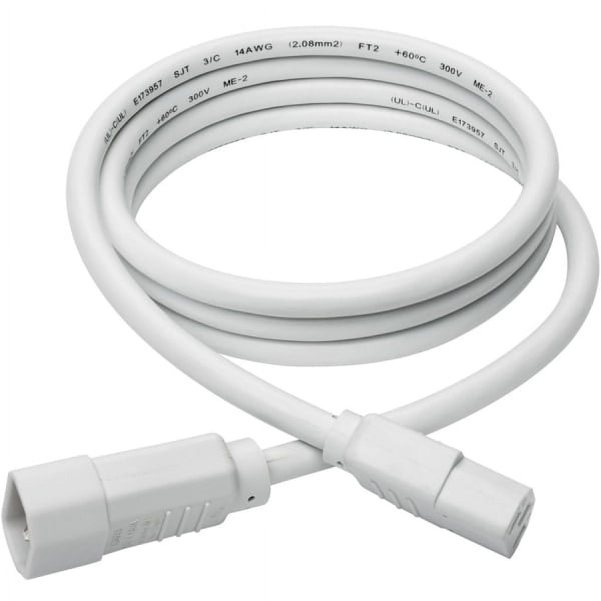 Eaton Tripp Lite Series Heavy-Duty PDU Power Cord, C13 to C14 - 15A, 250V, 14 AWG, 6 ft. (1.83 m), White - Power extension cable - IEC 60320 C14 to power IEC 60320 C13 - 6 ft - white - image 2 of 5