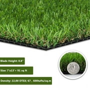 GOLDEN MOON Artificial Grass Turf 0.8" 7ft x 13ft Pet Grass Outdoor Rug Fake Grass Mat for Garden Easy to Clean