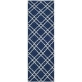 thumbnail image 3 of SAFAVIEH Dhurrie Skyler Geometric Diamonds Wool Area Rug, Navy/Ivory, 8' x 10', 3 of 10