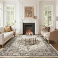 thumbnail image 5 of Toyoso 8x10 Area Rug Living Room Rugs - Soft Machine Washable Oriental Vintage Floral Distressed Rug Large Indoor Floor Carpet for Bedroom Under Dining Table Home Office Decor - Grey Brown, 5 of 10